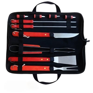 Fournisseur chinois, lot de 10 outils de <span class=keywords><strong>barbecue</strong></span> <span class=keywords><strong>pas</strong></span> chers, ustensiles de cuisson, accessoires de <span class=keywords><strong>barbecue</strong></span> avec manche <span class=keywords><strong>en</strong></span> bois - Product Image 2
