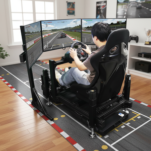 Cabina de Carreras de Alta Calidad con Pantalla Interior de 3 Pantallas y Controles de Movimiento de 3 Grados de Libertad para Simulación de Conducción - Product Image 2