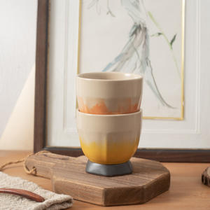 แก้วชาดินเผาเคลือบเงาเผาในเตาเผา ปราศจากสารตะกั่ว เหมาะสำหรับชงชาแบบกังฟู ใช้สำหรับชิมชาในยามบ่าย หรือเป็นของขวัญ - Product Image 1