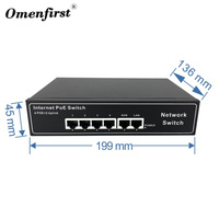 Conmutador POE Gigabit completo de 4 puertos Conmutador de red RJ45 de 6 puertos Ethernet para cámara CCTV 24V 48V Conmutador POE de 10/100/1000Mbps