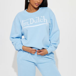 Custom Print Logo Casual High Quality Breathable Anti-pilling Sweatshirt Set - Product Image 1