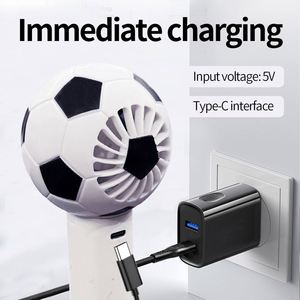 พัดลมมือถือรูปทรงฟุตบอลแบบกำหนดเอง ปรับความเร็วได้ 5 ระดับ ชาร์จ USB พัดลมขนาดเล็ก ของที่ระลึกงานกีฬาฟุตบอล - Product Image 5