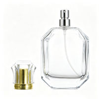Flacons de parfum en verre transparent haut de gamme de 30 ml, 50 ml et 100 ml avec pompe et boîte