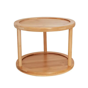 Pigro organizzatore di armadi in <span class=keywords><strong>legno</strong></span> di bambù a due livelli da cucina giradischi <span class=keywords><strong>portaspezie</strong></span> da banco in bambù - Product Image 5