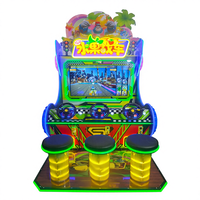 Machine de jeu vidéo d'arcade de tir de course à monnayeur, plateau de jeu 3 joueurs pour centres de divertissement et enfants heureux
