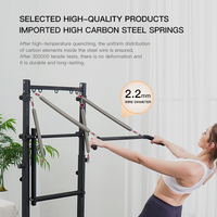 Reformer de Pilates de Precisión con Media Torre y Estructura Metálica Plegable para Gimnasios Profesionales y Máquinas de Fitness