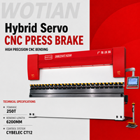 Presse plieuse CNC servo-électrique WE67K 250T6200MM, positionnement précis, haute productivité pour le formage de tôles d'acier