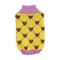 Nouvelle Collection : Gilet Pull Col Roulé en Fibres Acryliques Tricotées pour Petit Chien, Motif Cœur, Chaud Hiver