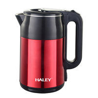 Bouilloire électrique à double paroi HALEY Lid Bpa avec coque extérieure en acier, bouilloire à thé à deux niveaux, chauffe-eau