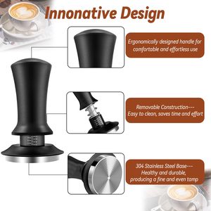 Tamper de Café Espresso Calibrado con Logotipo Personalizado de 51, 53, 58 mm, Prensador de Café de Fuerza Elástica con Resorte - Product Image 3
