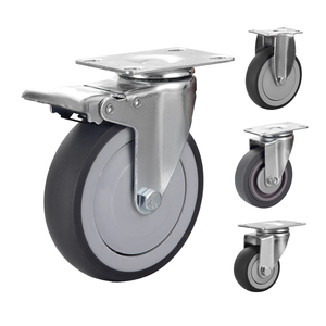 Jianli thép không gỉ 304/316 đồ nội thất xe đẩy xoay phanh TPR bánh 3 \ "4 \" 5 \ "bệnh viện dụng cụ y tế tùy chỉnh OEM - Product Image 4