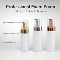 Flacon pompe cylindrique de luxe haut de gamme pour nettoyant moussant, emballage pour nettoyant visage, vente en gros, personnalisable avec logo