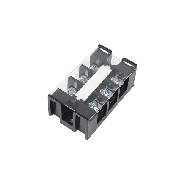 Double Row Screw Terminal Fixed Type STB-2003 3P 20A Current Terminal Block With Cover Impact Resistant Shell