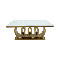 Table et chaises de salle à manger en verre et acier inoxydable doré de luxe pour cuisine, hôtel, chambre à coucher - pour les fêtes de mariage
