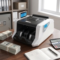 Compteur de billets automatique de qualité bancaire 168 avec détection magnétique, trémie de 300 pièces, vitesse de 900 pièces/min, tension universelle, compteur portable