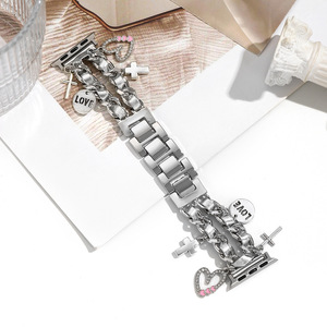 <span class=keywords><strong>Bracelet</strong></span> de montre de luxe à maillons pour <span class=keywords><strong>Apple</strong></span> <span class=keywords><strong>Watch</strong></span> 41 45 49mm compatible avec les séries 11 10 9 8 7 6 SE, <span class=keywords><strong>bracelet</strong></span> pour femme - Product Image 3