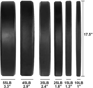 Plaques et disques de poids durables en <span class=keywords><strong>fonte</strong></span> enduite de caoutchouc noir pour équipement de musculation à domicile - Product Image 6