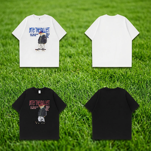 T-shirt imprimé dessin animé Ours sur skateboard, collection Printemps/Été 2026, tendance décontractée et amusante, coupe ample à manches courtes pour homme - Product Image 1