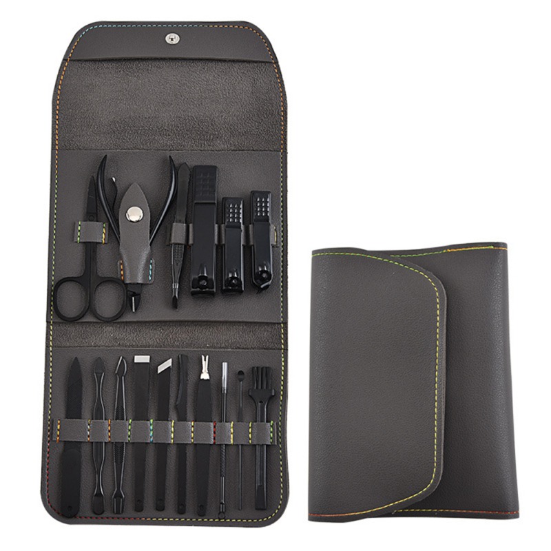 16 pièces/ensemble coupe-ongles Ensemble Coupe-ongles Sac Pliant En Acier Inoxydable Outil de Coupe Doigt Manucure outils manucure coupe-ongles