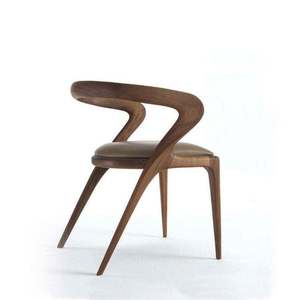 Ghế ăn bằng gỗ sồi nguyên khối bọc da hiện đại Nhật Bản - Product Image 2