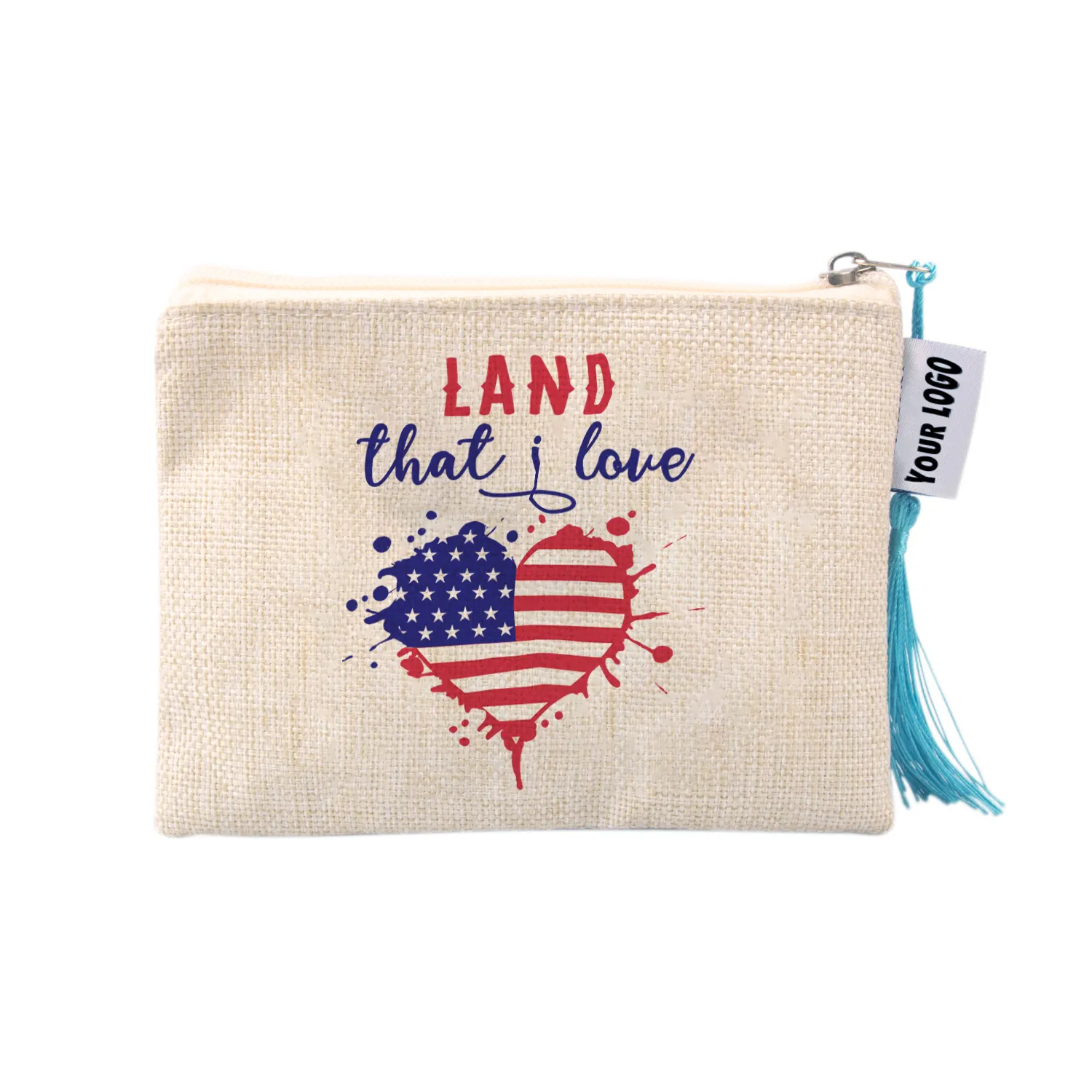 New Arrival Fashion Design USA Flag Plain Makeup Bag With Zipper For Travel Souvenir Gift Bag Cosmetics Brush Organizer