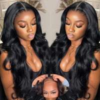 Perruque Body Wave en Cheveux Humains Vierges Brésiliens, Lace Front HD 13x6, Sans Colle, Pré-épilée, Densité Épaisse, Ultra Longue, Pour Femmes Noires, Soyeuse