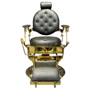 Bomba hidráulica negra y dorada, sillas de peluquería de bronce, silla reclinable de salón <span class=keywords><strong>para</strong></span> barbería - Product Image 4