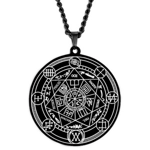 Collier pendentif unisexe en acier inoxydable avec sceau de la <span class=keywords><strong>Kabbale</strong></span> de Salomon et 7 archanges par Asterion Guardian Angel Jewelry - Product Image 2