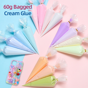 Colle crème en sachet de 60g pour la décoration de coques de téléphone DIY, recharge de colle artisanale pastel, kit d'art fait main pour enfants OEM, approvisionnement en gros - Product Image 3