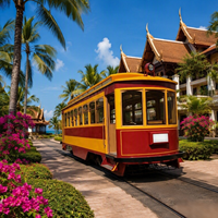 Tramvay Urbano Vintage para Transporte de Pasajeros y Turismo |   Tramvay de Estilo Antiguo para Atracciones Turísticas y Resorts