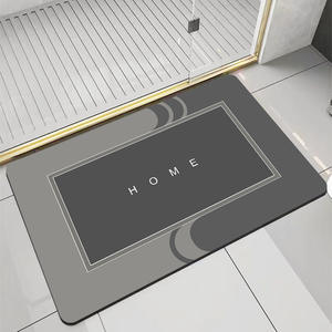 Alfombra de baño de tierra diatomeas, rectangular, gris, diseño minimalista, absorbente, de secado rápido, para baño - Product Image 1