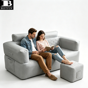 Canapé gonflable <span class=keywords><strong>de</strong></span> camping durable en Oxford 1000D, chaise longue ergonomique, lit d'appoint gonflable avec repose-pieds pour la maison, le jardin et le camping - Product Image 1