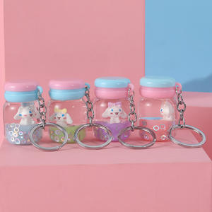 Nuevo llavero de acrílico de cristal de botella flotante bonita de dibujos animados de aceite teñido de macarrón para cadena de teléfono móvil colgante de bolsa de coche - Product Image 4