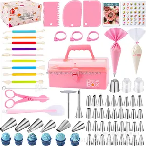 Ensemble de 169 pièces pour gâteau Kits de fournitures de décoration de gâteau Mise à niveau de la cuisson de gâteaux pour les débutants