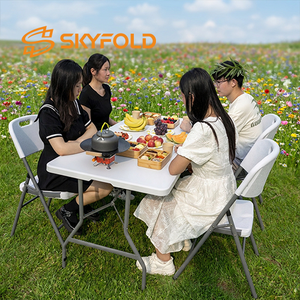 <span class=keywords><strong>Mesa</strong></span> Plegable <span class=keywords><strong>de</strong></span> Plástico HDPE Ligera <span class=keywords><strong>de</strong></span> 6 pies para Campamentos, Bodas y Fiestas, para Uso en el Hogar, Comedor y Sala <span class=keywords><strong>de</strong></span> Estar - Product Image 4