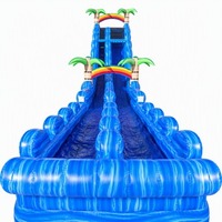 Toboggan aquatique gonflable Wave Runner de 22 pieds pour les fêtes au bord de la piscine et les jeux aquatiques en plein air
