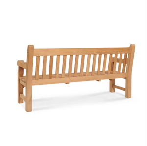 Solid Teak Modern Garden <b>Bench</b> Slatted Backrest Armrests Durable Eco-Friendly Water Resistant Exterior Patio - Product Image 2
