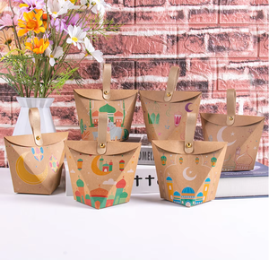 Ramadan Kareem bomboniere <span class=keywords><strong>islamiche</strong></span> bomboniere per <span class=keywords><strong>feste</strong></span> con scatola di caramelle in carta Kraft Eid Mubarak cioccolatini scatole di biscotti - Product Image 1
