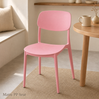 Chaise empilable en plastique nordique avec assise mate pour cuisine, coin repas, balcon, chambre