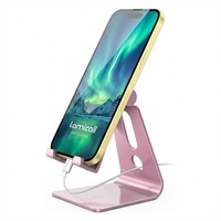 Support de téléphone portable en aluminium Lamicall avec logo personnalisé, support de bureau en métal réglable, socle de fixation pour entreprise