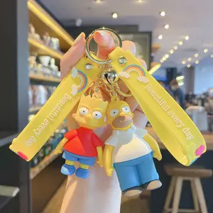 Die Simpson Anime Cartoon 3D Anhänger dekorative Gummi puppen weiche Schlüssel anhänger