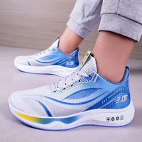 Baskets décontractées pour hommes, style été, à carreaux, avec empeigne en maille, résistantes aux taches, respirantes, légères, à lacets, pour la marche et la course, tendance