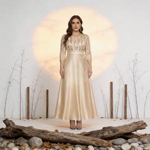 Luxury Elegant Custom <b>Sequins</b> Embroidery Polyester Abaya <b>Dress</b> for Muslim Women Evening Parties Wholesale - Product Image 1