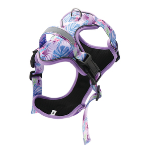 Floral Dog Harness Adjustable Buckle Closure Padded Reflective <b>Small</b> Size Fashion Style for Dogs - Product Image 3