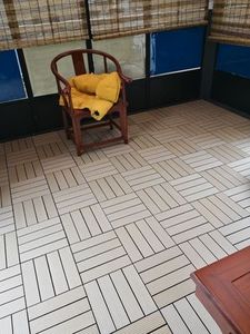 Azulejos entrelazados para terraza al aire libre, azulejo de suelo de madera para jardín, plástico, WPC - Product Image 6