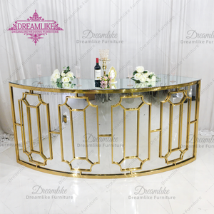 Mesa moderna de acero inoxidable dorado para el hogar, Bar y salón, muebles, mostrador portátil alto para eventos de bodas y bares para hoteles - Product Image 1