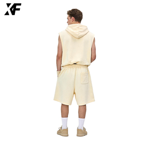 XUFEI Set Gilet con Cappuccio e Logo Personalizzato 100% Cotone, Top Senza Maniche Casual e Comodo, Completo da Allenamento per Uomo - Product Image 2