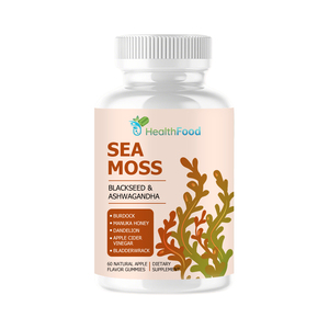 Gummies de mousse marine à succès : Cumin noir et Ashwagandha pour la digestion, la défense immunitaire, antioxydant, apaisant pour les articulations, concentration et énergie - Product Image 1