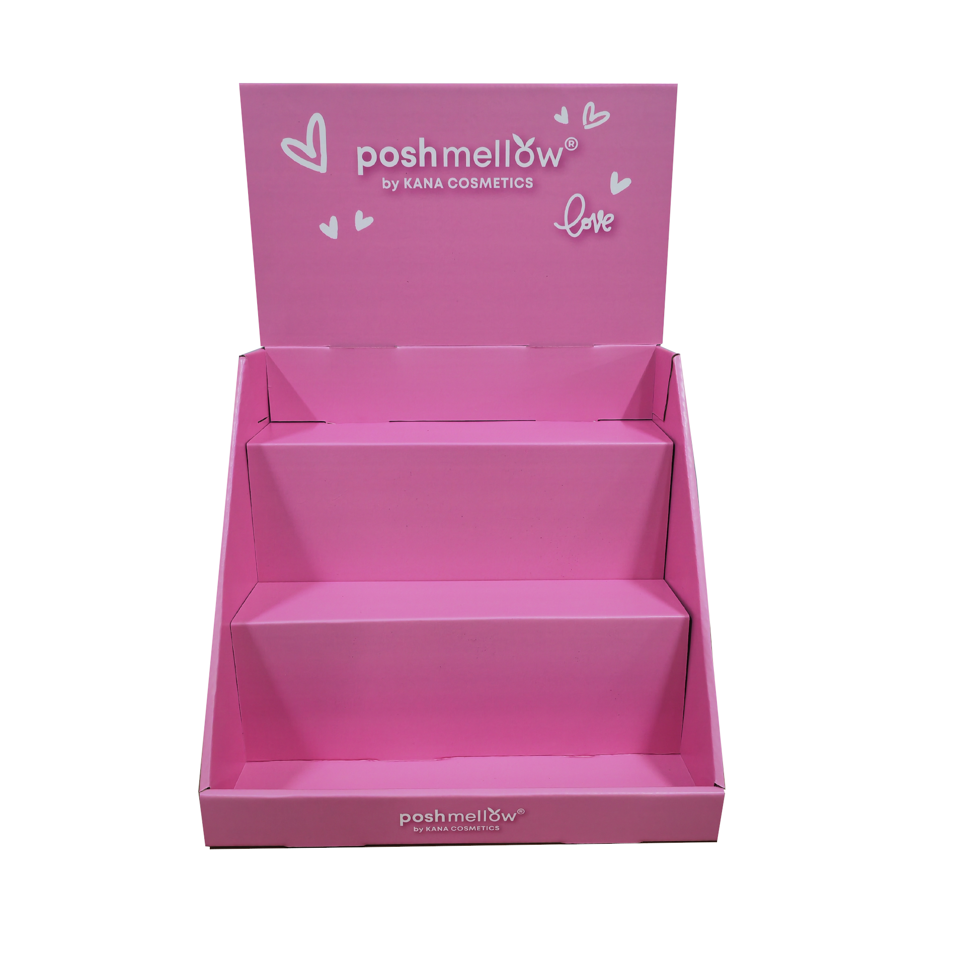 Apache Customized Tabletop Cardboard Layer Cosmetic Display Rack Suitable for Supermarkets — view 2