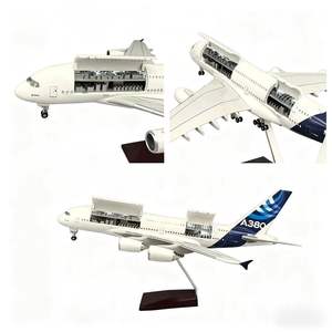ไฟ LED ต้นแบบ A380 47ซม. โมเดลเครื่องบินแอร์บัสเรซินมาใหม่พร้อมประตูเปิดใช้งานมุมมองภายในสำหรับเป็นของขวัญ - Product Image 2